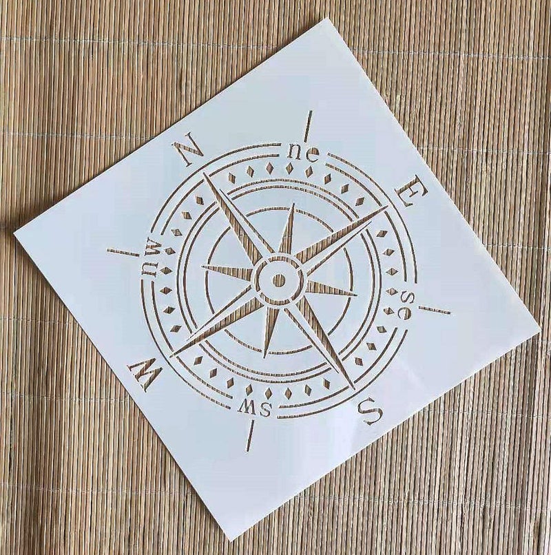 OBUY Compass Stencil for Painting on Wood, Walls, Fabric, Airbrush, More | Reusable 11.8 x 11.8 inch Mylar Template - Image 4